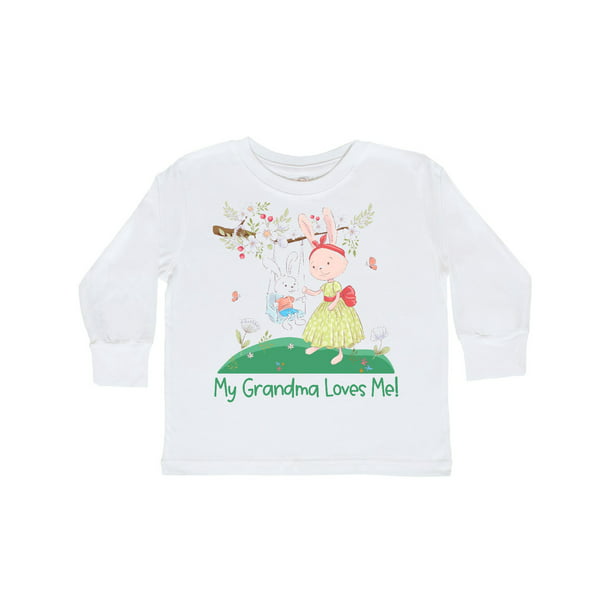 inktastic My Gramma Loves Me with Bunny and Easter Toddler Long Sleeve T-Shirt 